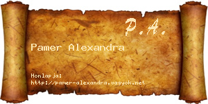 Pamer Alexandra névjegykártya